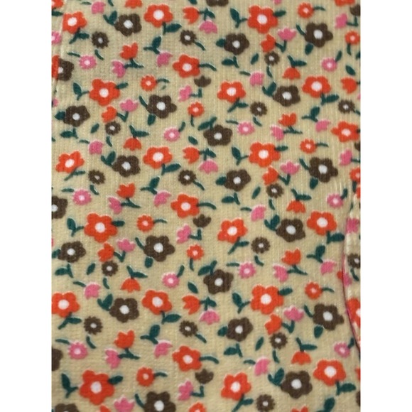 Warm Vintage Floral Print Corduroy Sleeveless Dress with Pockets‎ 90s Style SZ 2 - Picture 8 of 14